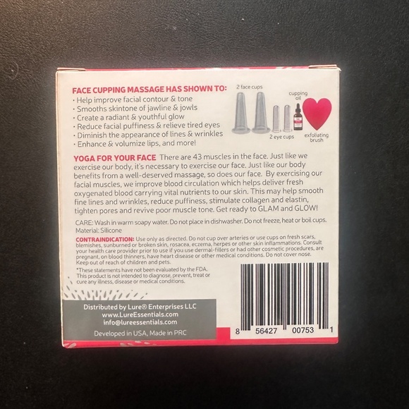 NEW Lure Essentials GLAM Facial Cupping Set, Face Eyes Lips - Picture 2 of 2